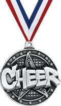 Crown Awards Cheerleading Medals - 2' Silver Cheer Star Medals