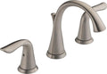 Delta Lahara Brushed Nickel Bathroom Faucet 3 Hole, 8 Inch Widespread Bathroom Sink Faucet for Vanity, Metal Push-Pop Drain Assembly, Stainless 3538-SSMPU-DST