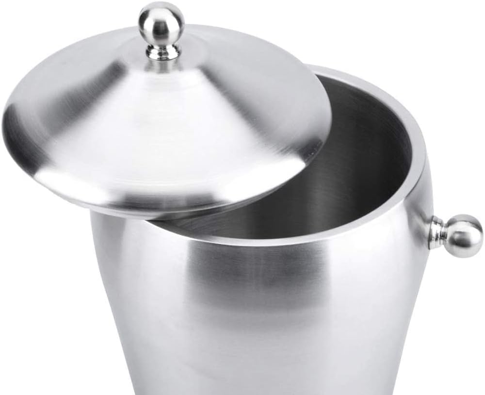 Ice Buckets for Parties Stainless Steel Ice Bucket with Lid Double-Layer Champagne Bucket Insulated Beer Bucket Cooler Bucket Champagne Bucket Bar Accessories(B,2L)