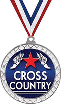 Cross Country White Trellis Medal Silver, 2.5' Running Prizes, Kids Running Trophy Medal Awards Prime