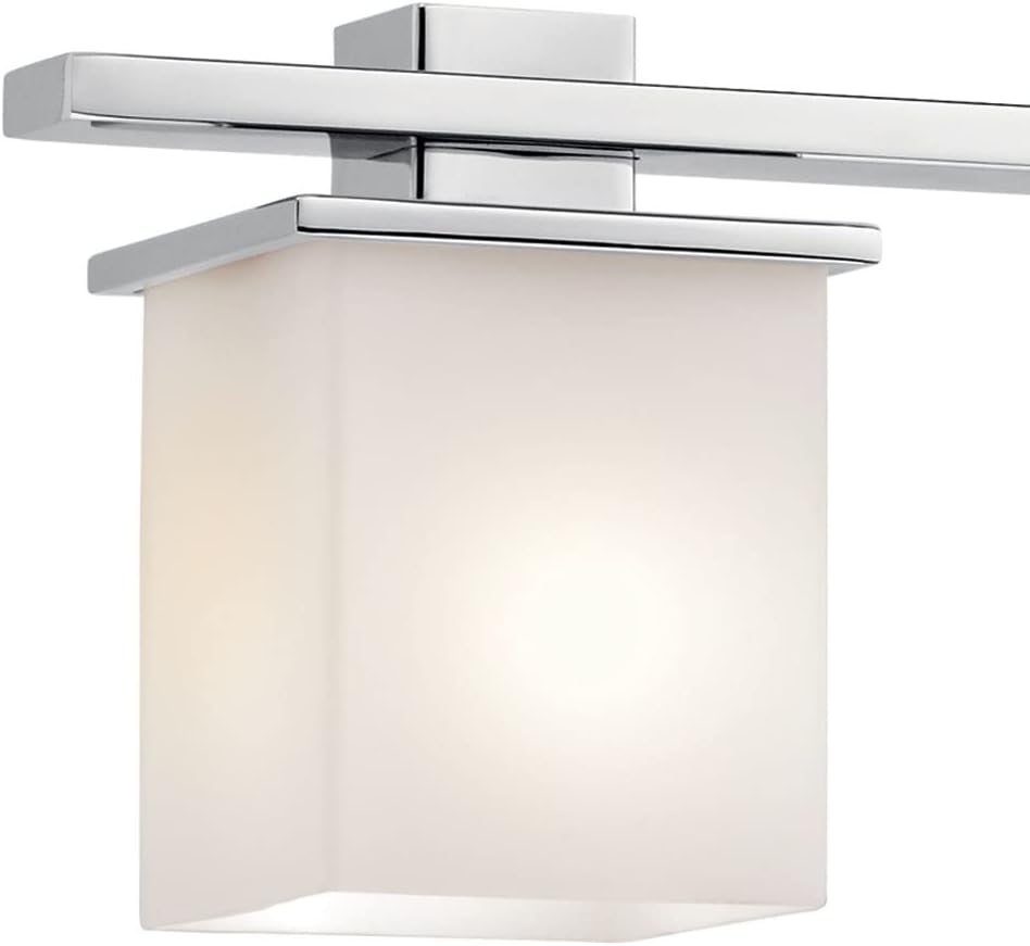 Kichler Tully 32' 4 Light Vanity Light with Satin Etched Cased Opal Glass Antique Pewter