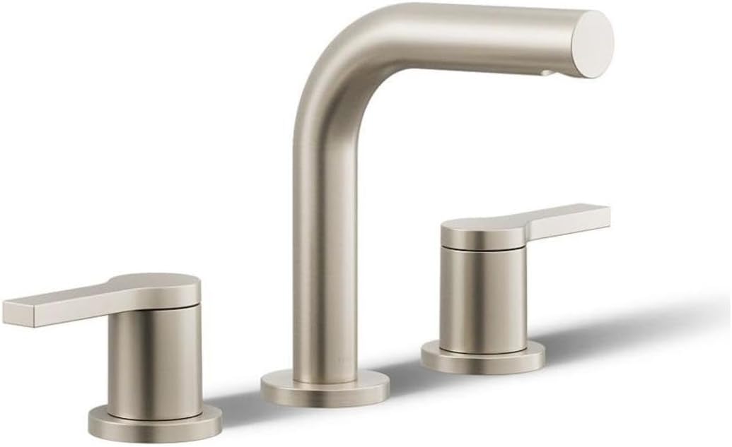 KOHLER K-33592-4-BN Elate® Widespread Bathroom Sink Faucet, Enhanced Flow, Durable Construction, Easy Installation, Bathroom Faucets, 1.2 GPM, Vibrant Brushed Nickel