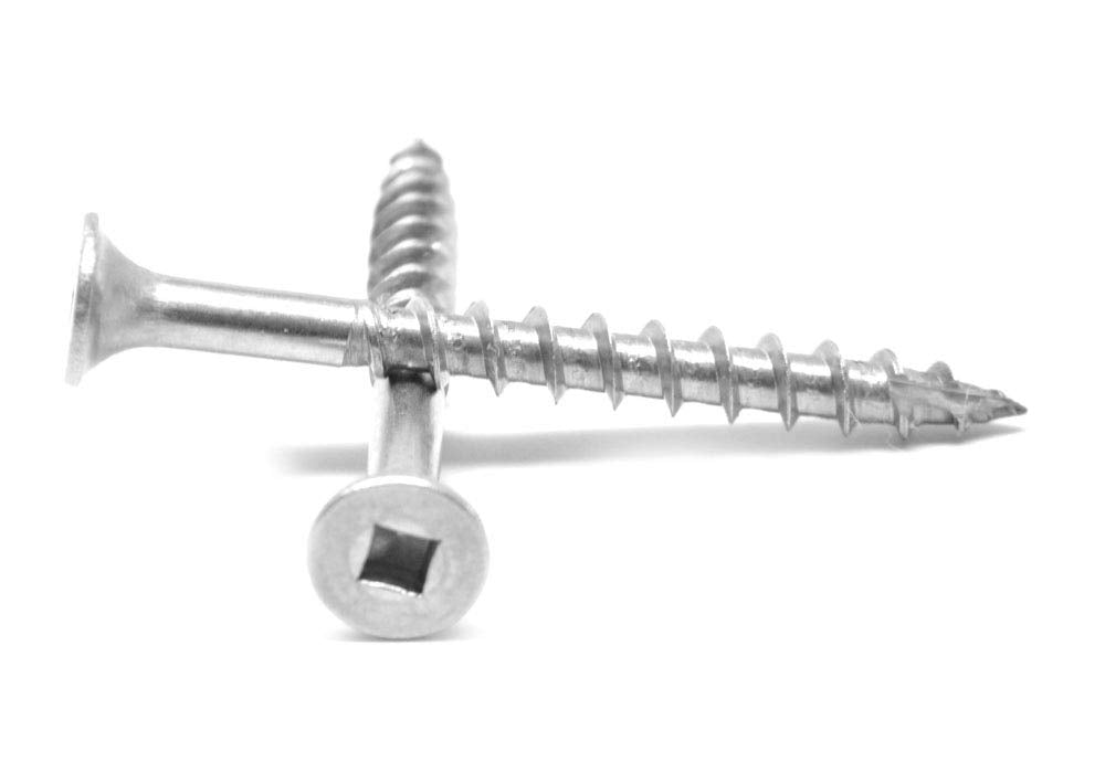 #10-8 X 1 5/8' Deck Screw Square Drive Bugle Head Type 17 Point Stainless Steel 316 Pk 500