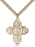 14kt Gold Filled 5-Way Soccer Medal.