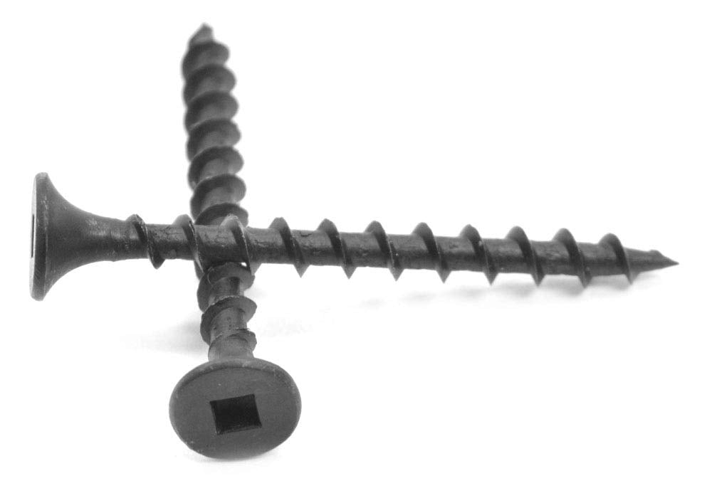 #10 x 3 1/2' Deck Screw Square Drive Bugle Head Hardened Medium Carbon Steel Black Phosphate Pk 750
