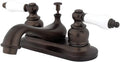 Kingston Brass KB605PL Restoration 4-Inch Centerset Lavatory Faucet with Porcelain Lever Handle, Oil Rubbed Bronze , Oil-Rubbed Bronze