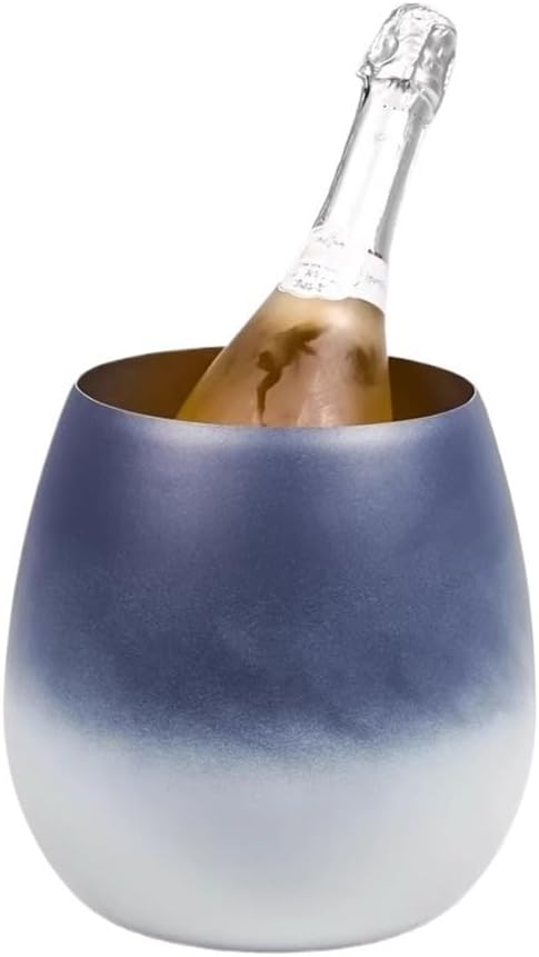 Ice Bucket, Stainless Steel Ice Bucket, Champagne Wine Beer Chilling Bucket Ice Buckets for Parties(Blue)