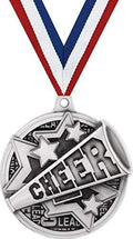 Crown Awards Cheer Medals - 2' Kudos Cheerleading Megaphone Award Medals Silver Prime