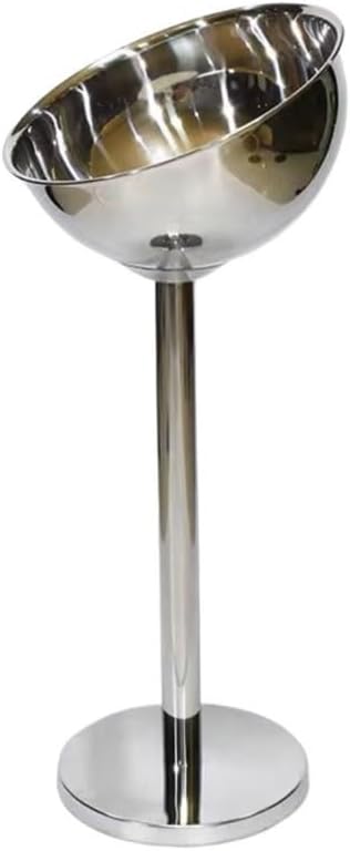 Ice Bucket Vertical Stainless Steel Champagne Bucket Thickened Outdoor Ice Wine Basin Home Party Ice Wine Bucket Bar Ice Bucket Beverage Tub(Silver)