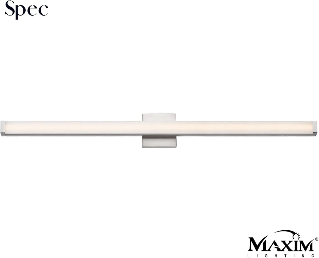 Maxim Lighting Spec Vanity 48' 1-Light Bath Vanity Light | Satin Nickel Aluminum Finish | Pmma Acrylic Shade | Contemporary Indoor Light Fixture | Ideal for Bathrooms & Powder Rooms | 52008SN