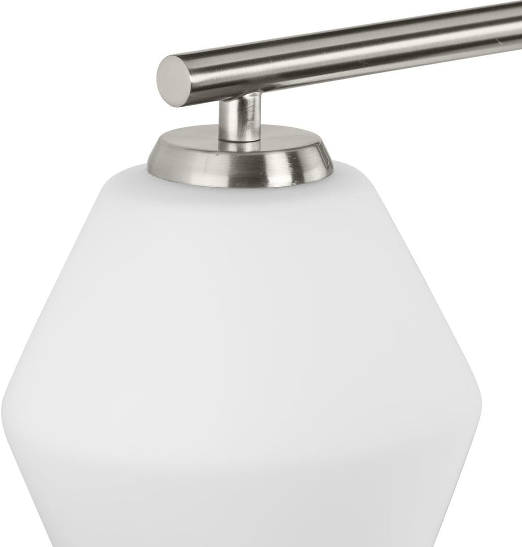 Progress Lighting P300433-009 Copeland Collection 33 in. Four-Light Brushed Nickel Vanity Light with Etched Opal Glass Shades