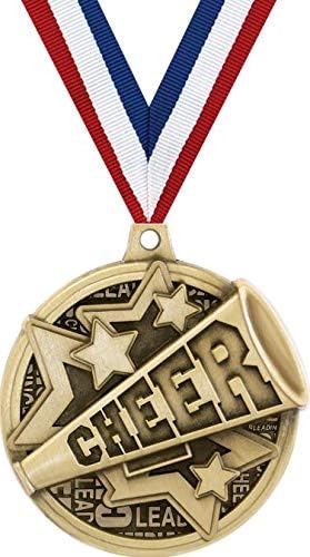 Crown Awards Cheer Medals - 2' Kudos Cheerleading Megaphone Award Medals Gold Prime