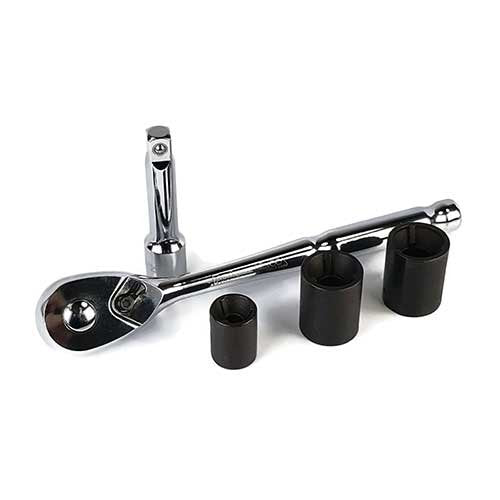 Tri Groove Socket Driver Set with Ratchet and Extender - Includes #20, #30 and #40 Driver Sockets