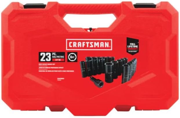 CRAFTSMEN 23 -Piece Standard (SAE) and Metric combination 1/2-in Drive Set 6-point Impact Socket Set