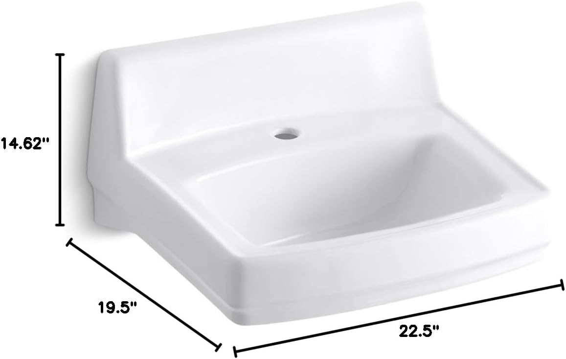 KOHLER K-2031-0 Greenwich Wall-Mount Bathroom Sink, White 1.38