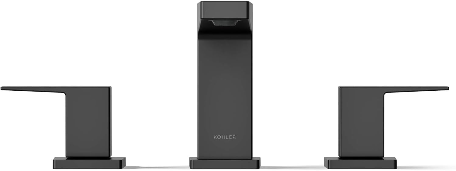 Kohler K-36786-4-BL Honesty® Widespread Bathroom Sink Faucet, Bathroom Faucets, 1.2 GPM, Matte Black