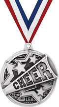 Crown Awards Cheer Medals - 2' Kudos Cheerleading Megaphone Award Medals Silver
