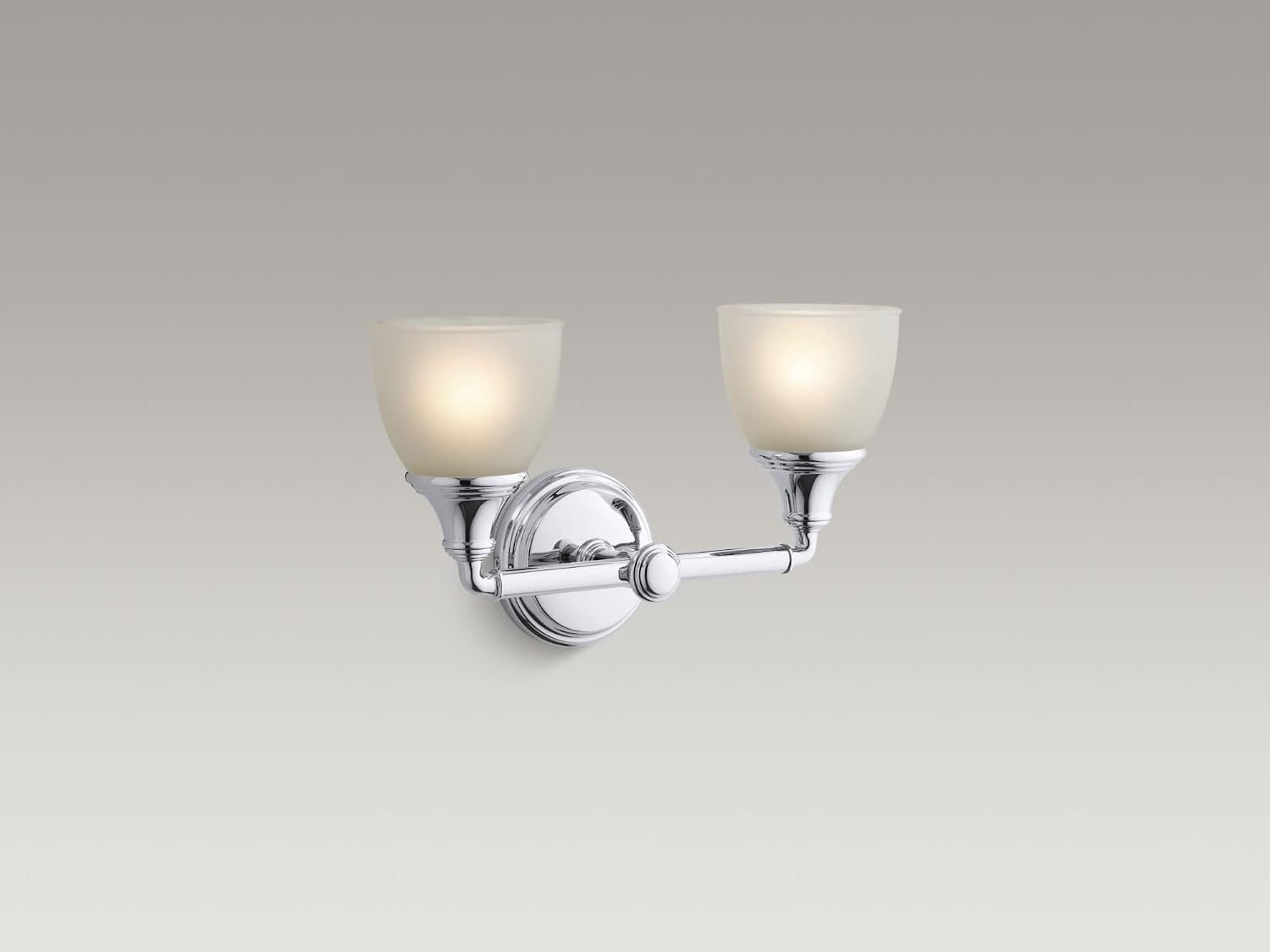 Kohler Devonshire Bathroom Vanity Light Fixture, Wall Sconce Lighting, Position Facing Up or Down, UL Listed, 2 Light, Polished Chrome