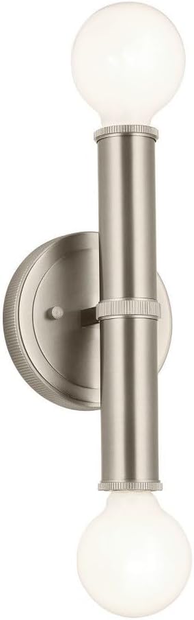 Kichler Torche 9.75 Inch 2 Light Wall Sconce in Brushed Nickel