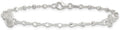 925 Sterling Silver Polished with Cubic zirconia Cross and Miraculous Medal Cable Chain Bracelet 7.5'
