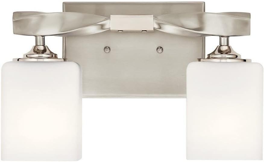 KICHLER Marette 13.5 ' 2 Light Vanity Light with Satin Etched Cased Opal Glass in Brushed Nickel