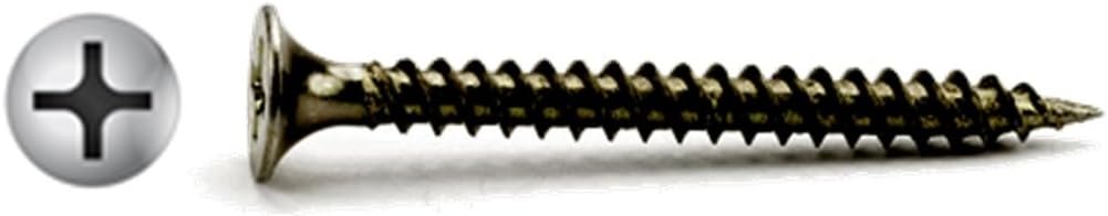 (2000) #8 X 3' Drywall Screw Phillips Bugle Head Fine Thread Black Phosphate Bulk Box