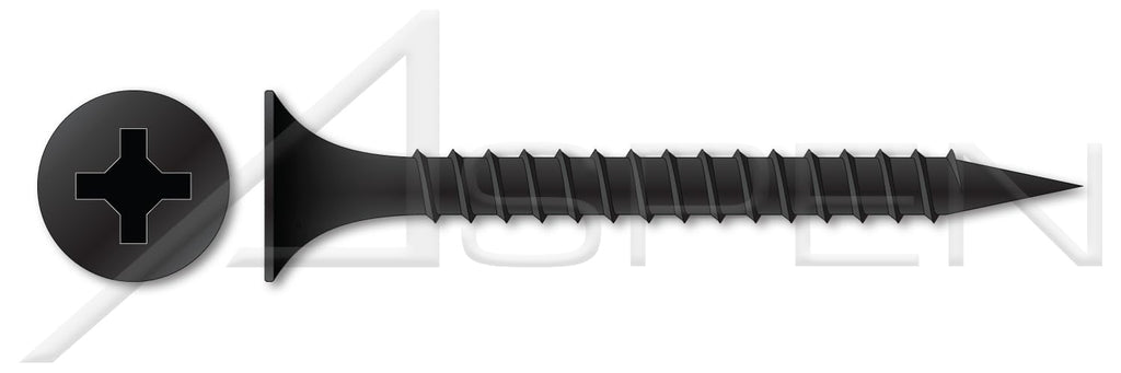 (6000 pcs) #8 X 7/8', Drywall Screws, Bugle Phillips Drive, Coarse Thread, Steel, Black Phosphate