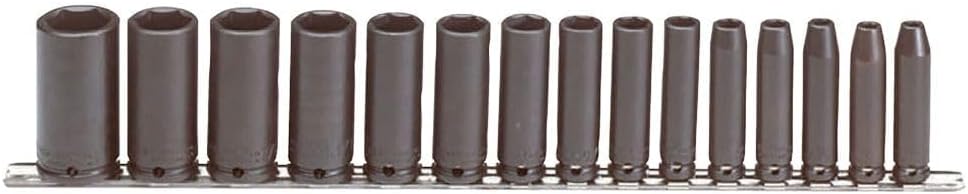 Stanley-Proto J72116 15 Piece 6 Point 3/8' Drive Deep Impact Socket Set