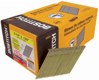 BOSTITCH S16D131GAL Thickcoat Clipped Head 3-1/2-Inch by .131-Inch by 28 Degree Wire Collated Framing Nail (2,000 per Box)