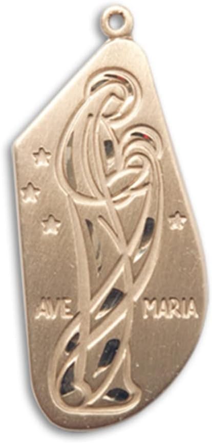 Bonyak Jewelry 14k Yellow Gold-Filled Ave Maria Pendant, Size 1 1/4 x 1/2 inches - Catholic Inspirations