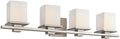 Kichler Tully 32' 4 Light Vanity Light with Satin Etched Cased Opal Glass Antique Pewter