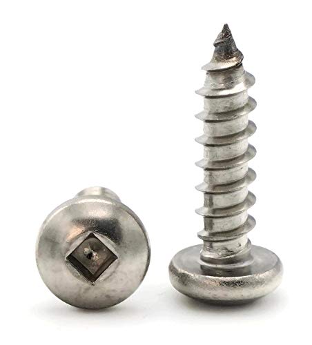 Square Drive Pan Head Sheet Metal Screws 18-8 Stainless Steel - #10 x 2 Qty-1,000