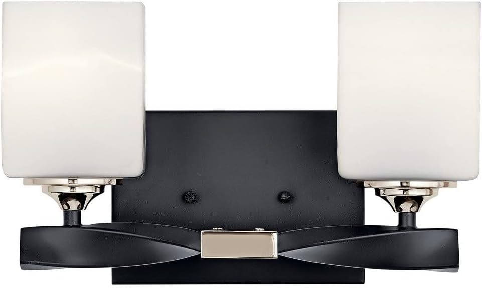 KICHLER Marette 13.5 ' 2 Light Vanity Light with Satin Etched Cased Opal Glass in Brushed Nickel