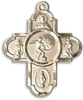 14kt Gold Filled 5-Way Soccer Medal.