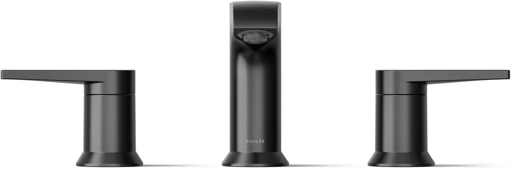 Kohler K-37893-4-BL Hint® Widespread Bathroom Sink Faucet, Bathroom Faucets, 1.2 GPM, Matte Black