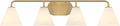 Savoy House 8-2988-4-322 Blair White Strie Glass Bathroom Conical Bathroom Vanity Light, 4-Light 240 Total Watts, 8'' H x 35'' W, Warm Brass