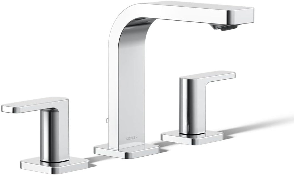 Kohler K-23484-4N-CP Parallel Widespread Bathroom Sink Faucet, .5 GPM, Lever Handles, Polished Chrome