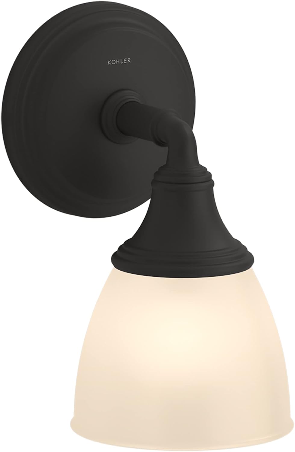 Kohler Devonshire Bathroom Vanity Light Fixture, Wall Sconce Lighting, Position Facing Up or Down, UL Listed, 1 Light, Matte Black