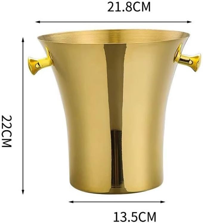 Ice Bucket Ice Cube Bucket Stainless Steel Ice Bucket Party Champagne Bucket Ice Wine Bucket Beer Wine Champagne Ice Bucket Beverage Tub(Gold)