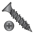 Generic 8X1 1/2 Phillips Bugle Head Hi Low Drywall Screw Black Phosphate - ECS-0824HPG