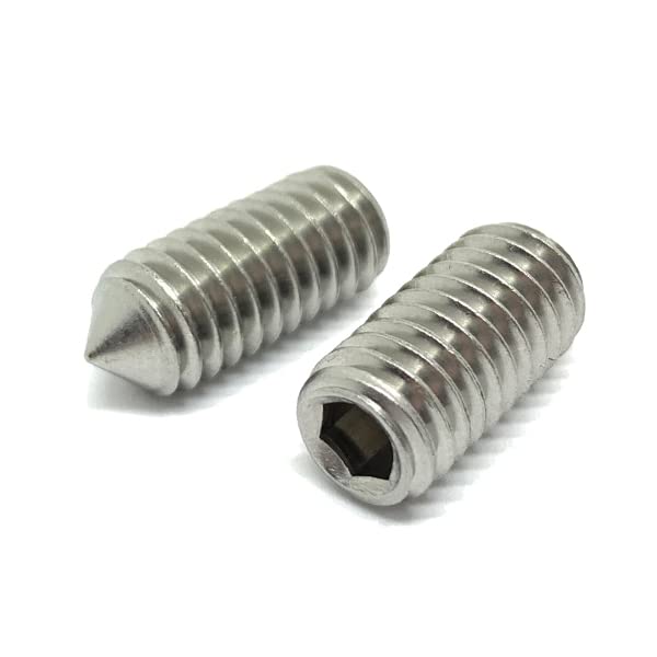 (625 Pieces) #10-24x1/4 Stainless Steel Coarse Thread Cone Point Allen Socket Set Screw