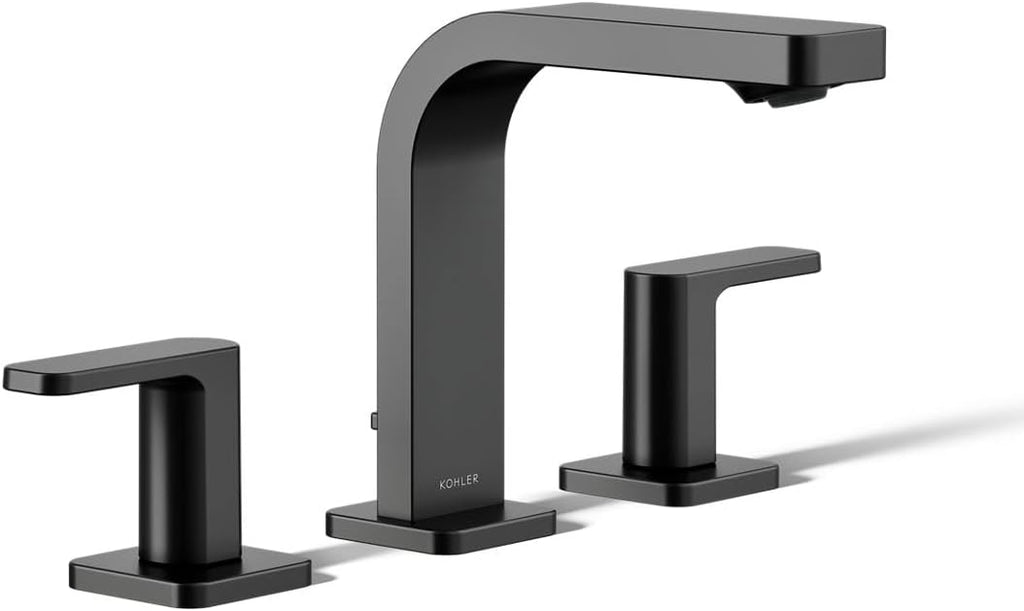 Kohler K-23484-4N-BL Parallel Widespread Bathroom Sink Faucet, .5 GPM, Lever Handles, Matte Black
