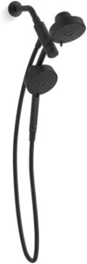 KOHLER 23218-G-BL Awaken 2-in-1 Multifunction Shower Combo Kit, Rotating Showerhead and Handshower Set, 1.75 GPM, Matte Black
