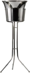 Ice Buckets for Parties, Stainless Steel Wine Ice Bucket with Steel Bucket Stand Wine Chiller on Stand Kitchen and Bar Ware Beverage Barware Accessories,for Home,Guest Rooms and Bar (Color : Silver