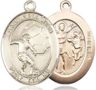 14kt Gold Filled St. Sebastian/Soccer Medal.