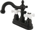Kingston Brass KB1605PX Heritage 4-Inch Centerset Lavatory Faucet with Porcelain Cross Handle, Oil Rubbed Bronze , Oil-Rubbed Bronze