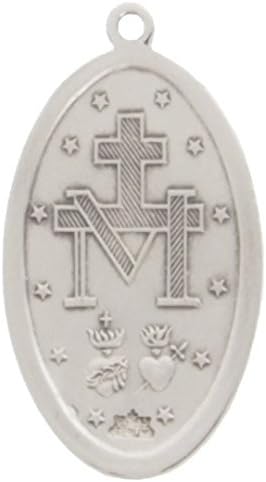 Heartland Store Oval Sterling Silver Miraculous Medal Necklace for Men–Tarnish Resistant, Hand-Finished in USA, Thoughtful Religious Present for Holidays & Special Occasions with Various Chain Sizes