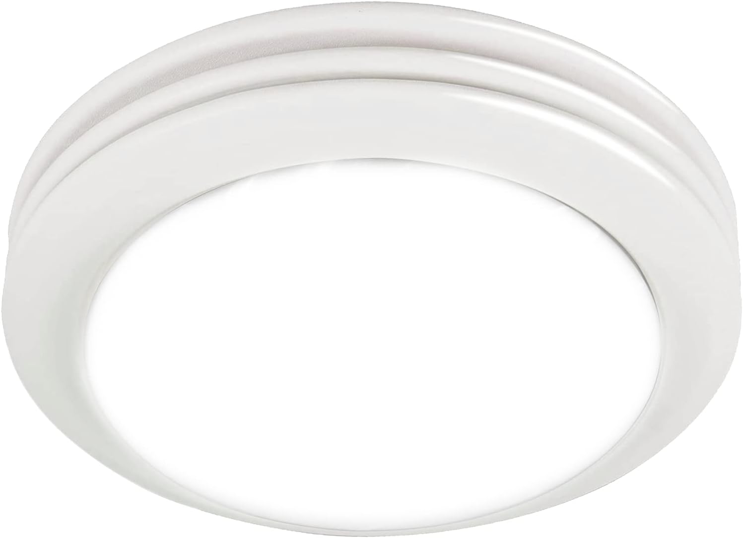 Akicon Ultra Quiet Bathroom Exhaust Fan with LED Light 80CFM 2.0 Sones Round Bathroom Ventilation Fan with Frosted Glass Cover Satin White Finish (Satin White)