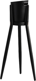 Ice Bucket for Parties, Stainless Steel Wine Cooler with Stand - Party Drink Cooler Holder - Handles - Wine Chiller - Free Standing - Outdoor or Indoor Use(Black)