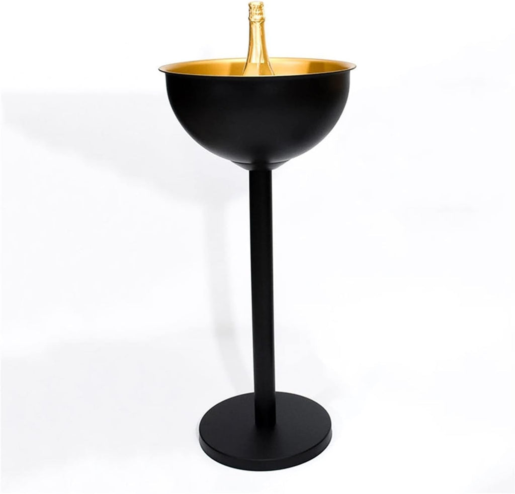 Ice Bucket Champagne Bucket Stainless Steel Ice Bucket Vertical with Rack Champagne Bucket Thickened Ice Wine Basin Household Ice Bucket Bar Ktv Ice Cooler Ice Bucket Beverage Tub (Color : Brass)